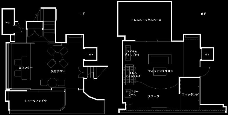 店舗デザイン 貸衣装 ブライダル 高砂屋 姫路 マツヤアートワークス